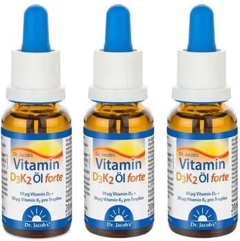 Dr. Jacobs Vitamin D3K2 &Ouml;l forte 2000 IE D3+K2 hochdosiert (3x20ml)