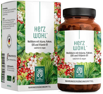 Naturtreu Herzwohl Wei&szlig;dorn Arjuna + Q10 Vitamin B1 Kapseln (60 Stk.)
