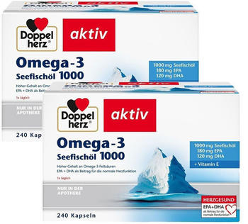 Doppelherz Omega-3 Seefisch&ouml;l 1000 mg Kapseln (2x240Stk.)