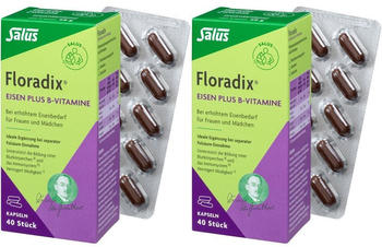 Salus Pharma Floradix Eisen Plus B-Vitamine Kapseln (2x40 Stk.)