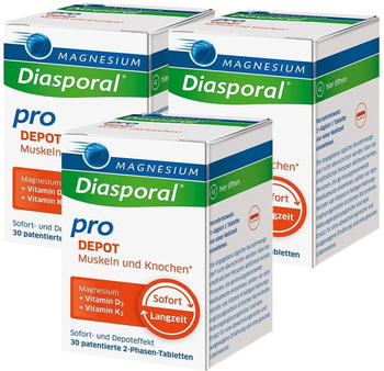 Protina Magnesium-Diasporal pro Depot Muskeln und Knochen Tabletten (3x30 Stk.)