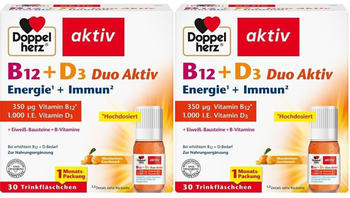 Doppelherz aktiv B12 + D3 DuoAktiv Energie + Immun Trinkampullen (2x30 Stk.)