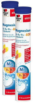 Doppelherz Magnesium 400 + B Vitamine + Fols&auml;ure Tabletten (2x15 Stk.)