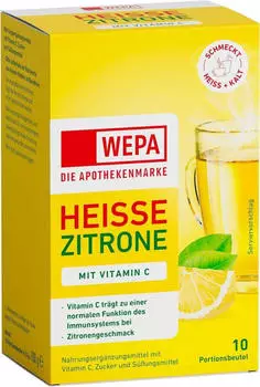 Wepa Hei&szlig;e Zitrone + Vitamin C Pulver (10 x 10 g)