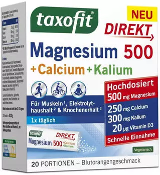 MCM Taxofit Magnesium 500 + Calcium + Kalium Direkt Granulat 20 Stk.