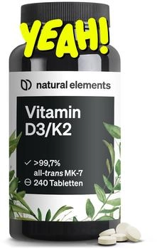 natural elements Vitamin D3/K2 2000 I.E. Tabletten 240 Stk.