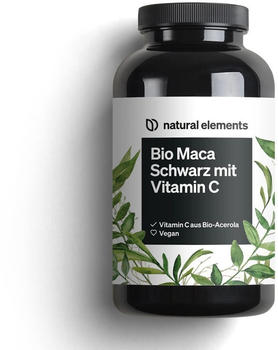 natural elements Bio Maca Schwarz mit Vitamin C Kapseln (180 Stk.)