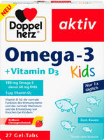 Doppelherz Omega-3 + Vitamin D3 Kids Weichkapseln zum Kauen f&uuml;r eine normale...