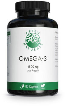 Heilpflanzenwohl Green Naturals Omega-3 Kapseln 1835 mg vegan + DHA (80 Stk.)