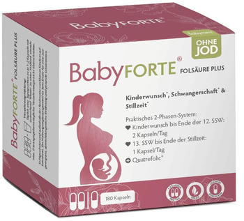 BabyFORTE Fols&auml;ure Plus ohne Jod Kapseln (180 Stk.)