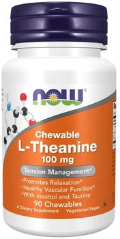 Now Foods L-Theanine Inositol and Taurin 100 mg 90 Kautabletten