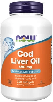 Now Foods Cod Liver Oil 650 mg Weichkapseln 250 Stk.