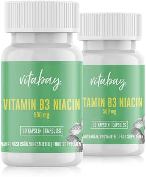 Vitabay Vitamin B3 Niacin 500mg Kapseln (2x90 Stk.)