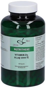 Greenline Vitamin D3 25 &micro;g 1.000 I.E. Kapseln (360 Stk.)