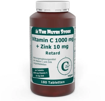 Hirundo Products Vitamin C 1000mg + Zink 10mg vegan retard Tabletten (180 Stk.)