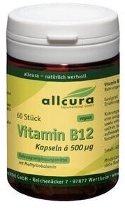 Allcura Vitamin B12 A 500 &micro;g Methylcobalamin Kapseln (60 Stk.)