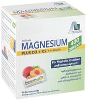 Magnesium 400 plus D3+K2 direkt Pfirsich-Maracuja 50X2,5 g