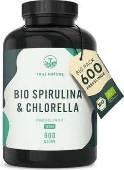 True Nature Bio Spirulina & Chlorella Presslinge (600 Stk.)