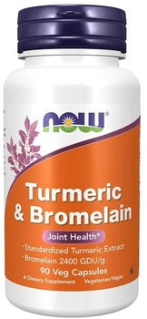 Now Foods Kurkuma 300mg Bromelain 150mg Kapseln 90 Stk.