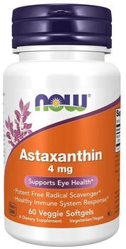 Now Foods Astaxanthin 4 mg Weichkapseln 60 Stk.