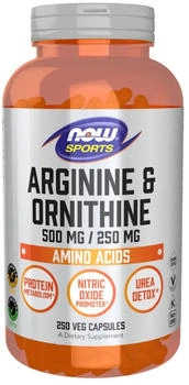 Now Foods Arginine/Ornithine 500mg 250 Kapseln