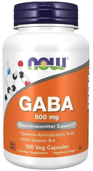 Now Foods Gaba 500 mg + B6 200 Kapseln