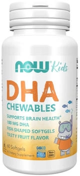 Now Foods DHA Kids Fish Oil Chewables 100 mg 60 Softgels