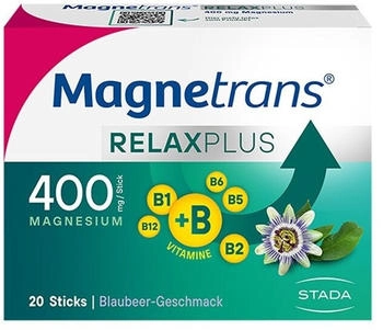 Stada Magnetrans Relaxplus 400mg Granulat Sticks Blaubeere (20 Stk.)