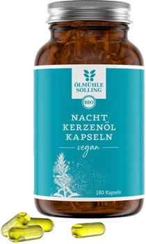 &Ouml;lm&uuml;hle Solling Nachtkerzen&ouml;l Kapseln BIO 180 St&uuml;ck - Nachtkerzen&ouml;l nativ und kaltgepresst m&uuml;hlenfrisch von der ohne Gelatine
