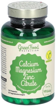 GreenFood Nutrition Calcium Magnesium Zinc Citrate Kapseln 120 Stk.
