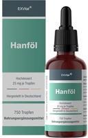 EXVital&reg; Hanfsamen&ouml;l Tropfen mit Omega 3-6-9 Fetts&auml;uren 30 ml