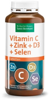 Kräuterhaus Sanct Bernhard Vitamin C + Zink + D3 + Selen Tabletten 365 Stk.