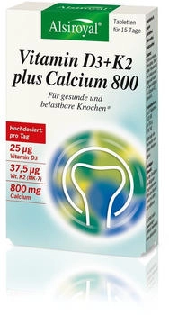 Alsitan Alsiroyal Vitamin D3 + K2 plus Calcium 800mg Tabletten 30 Stk.