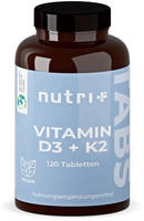 nutri+ Vitamin D3 K2 Tabletten Depot- hochdosiert - 120 Tabs 120 St