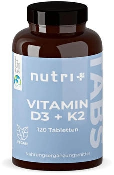 nutri+ Vitamin D3 K2 Tabletten Depot vegan 120 Stk.