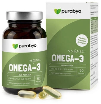 Purabyo OMEGA 3 Vegan Algen&ouml;l Kapseln 60 Stk.