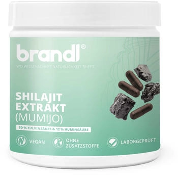 brandl Shilajit Kapseln | 500mg Extrakt mit 50% Fulvinsäure & 12% Huminsäure Mumijo Original 75 g