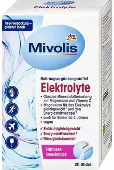 Mivolis Elektrolyte Himbeer-Geschmack, 20 Sticks
