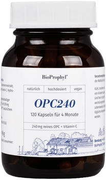 BioProphyl ® OPC240-240 mg reines OPC aus 600 mg Traubenkernextrakt - hohe Qualität hochdosiert - mit Vitamin C aus der Acerolakirsche (120 Kapseln)