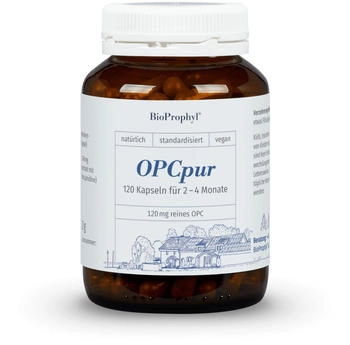 BioProphyl ® OPCpur | 120 mg reines OPC ohne Vitamin C - 300 mg Traubenkernextrakt aus französischen Traubenkernen - 120 pflanzliche Kapseln für 2-4 Monate