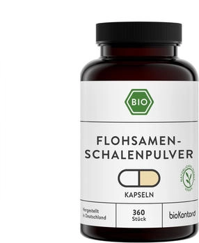 bioKontor Flohsamenschalen Kapseln BIO I 180 Stück vegane Kapseln - 700 mg indische Fohsamenschalen