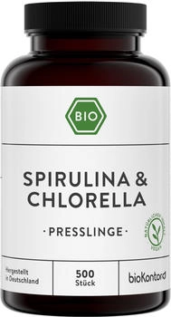 bioKontor Spirulina + Chlorella Presslinge 500 Tabletten