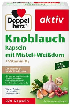 Doppelherz Knoblauch Kapseln mit Mistel + Wei&szlig;dorn + Vitamin B1 (270 Stk.)