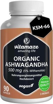 Vitamaze Organic Ashwagandha 500mg Kapseln 90 Stk.