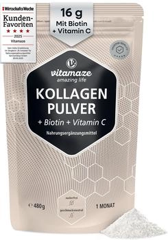 Vitamaze Kollagen Pulver + Biotin + Vitamin C 480g