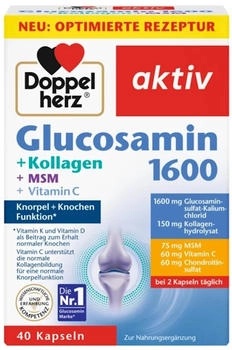 Doppelherz aktiv Glucosamin 1600 Kollagen + MSM + Vitamin C Kapseln 40 Stk.
