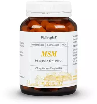 BioProphyl MSM 750 mg reines Methylsulfonylmethan (90 Kapseln)