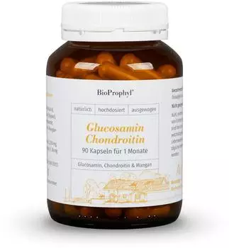BioProphyl Glucosamin Chondroitin Gelenkkomplex mit 400mg Glucosaminsulfat und 200mg Chondroitinsulfat ergänzt mit Vitamin E und Mangan 90 Kapseln