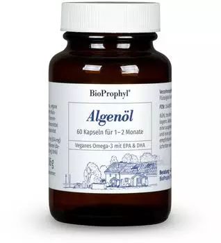 BioProphyl Algenöl reich an Omega-3-Fettsäuren für ein gesundes Herz 60 pflanzliche Kapseln für 2 Monate