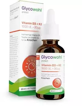 Heilpflanzenwohl Glycowohl Vitamin D3 1000 I.E. + K2 30 &micro;g Tropfen 20 ml